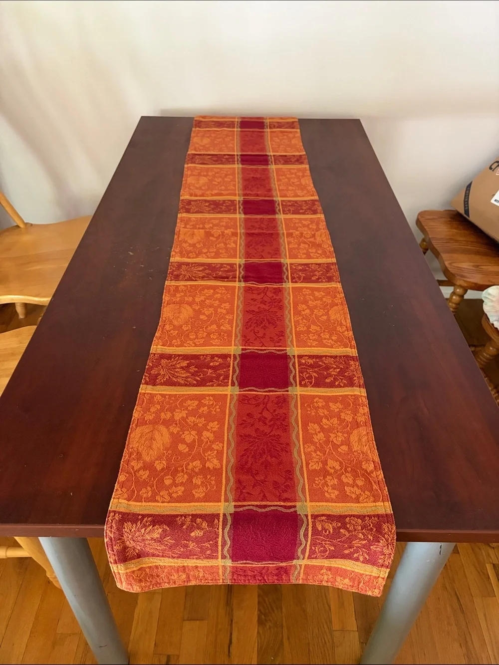 Table Runner Autumn Fall Harvest Floral Leaf Home Dining Decor